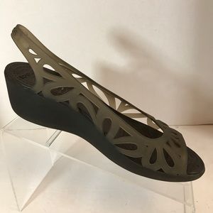 Crocs Espresso Brown Jelly Slingback Sandals 9